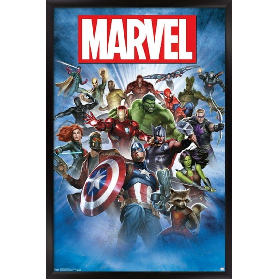 Marvel Comics - Group Shot Wall Poster, 14.725" x 22.375", Framed