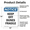 thumbnail image 2 of (2 Pack) Keep Off Dunes Fragile OSHA Notice Sign 10 Inch X 14 Inch Vinyl Label Decal Sticker Weather Resistant, UV Protected for Workplace, Business, and Construction Site, Made in the, 2 of 7