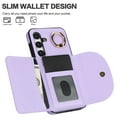 thumbnail image 4 of Allytechgroup Phone Case for Samsung Galaxy A16 5G, PU Leather Galaxy A16 5G Cover with Card Holder, Rotating Ring Stand PU Leather Shockproof Anti-Scratch Wallet Case for Women Men,Purple, 4 of 7