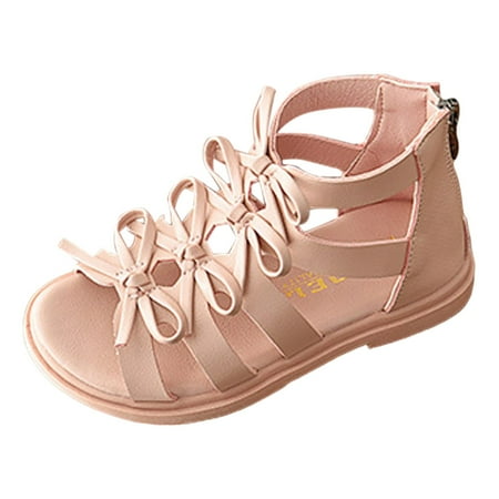 

nsendm Female Sandal Big Kid Girls Water Shoes Size 1 Dinosaur Flat Bottom Home Breathable Beach Slippers Girls Water Shoes Size 1 Pink 1