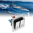 thumbnail image 1 of 12V 24V Switch Panel 2 Gang Rocker Switch Panel Blue LED 12V 24V Waterproof Aluminum Alloy Brushed Process ON OFF Switch For Car Truck Boat, 1 of 8