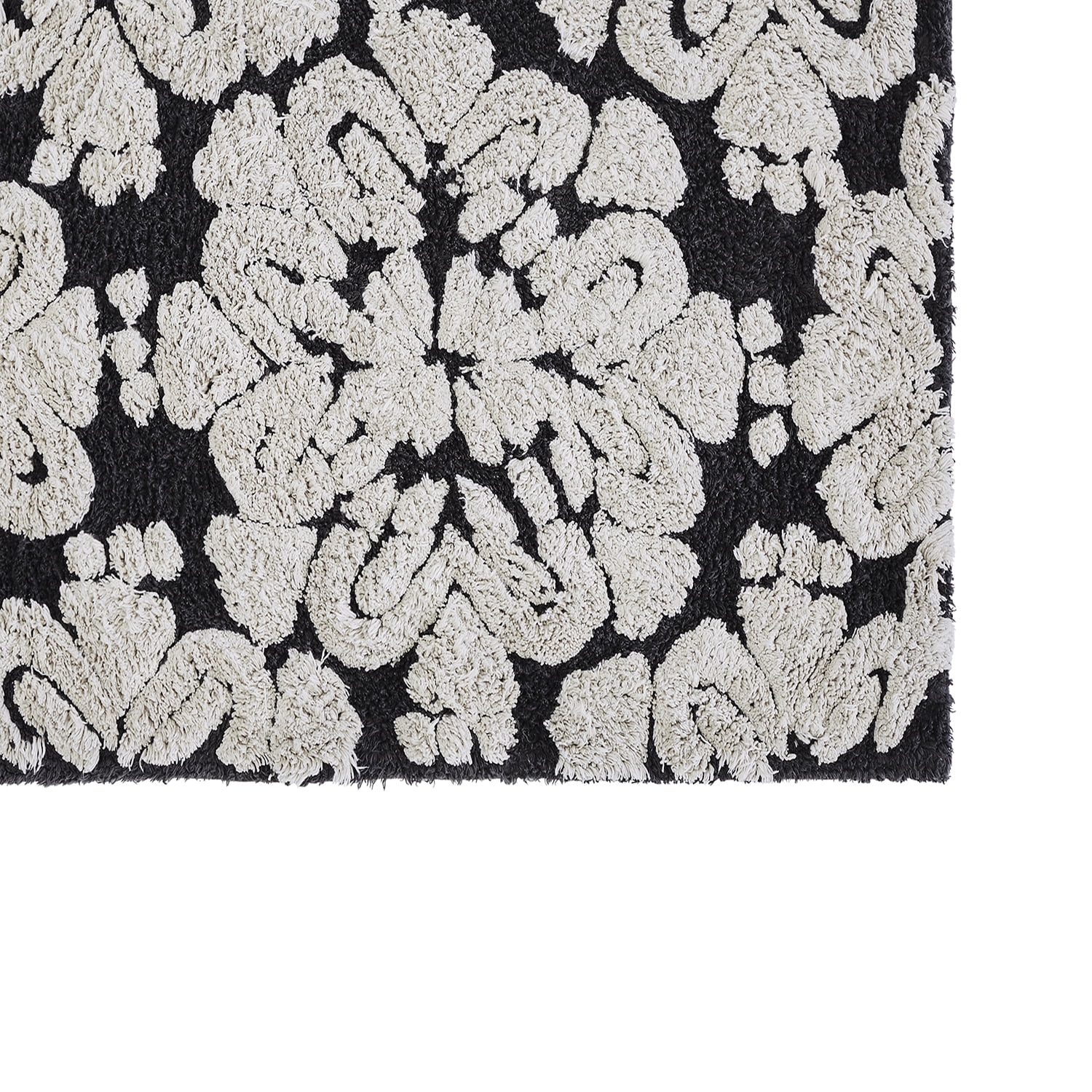 Better Trends 24" x 40" Bathroom Rugs 100% Cotton Soft Water Absorbent Non Slip Bath Mat Machine Washable Rug (Charcol) Medallion Collection
