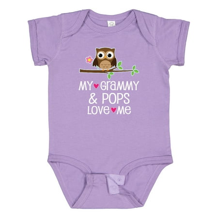 

Inktastic Grammy and Pops Love Me Owl Gift Baby Girl Bodysuit