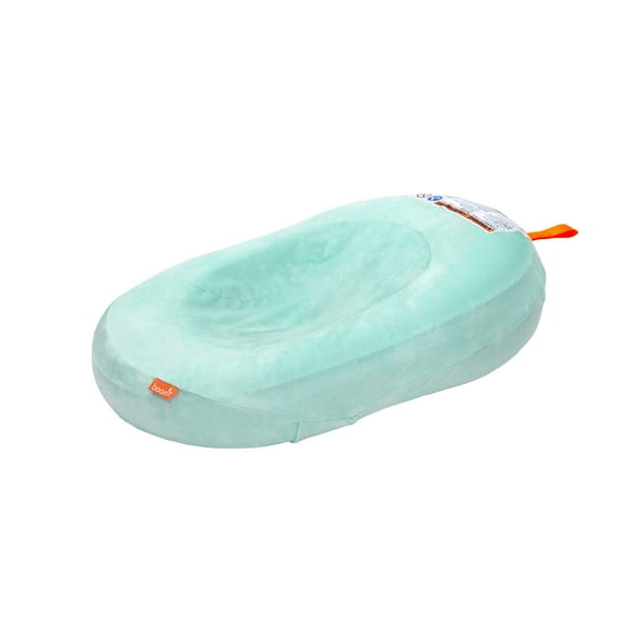 Boon Puff Bañador Inflable para Bebés - Bañera Infantil Incluye Funda de Microforro Polar y Lados Contorneados - Bañera Inflable para Bebés para Recién Nacidos y Bebés
