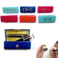 thumbnail image 1 of Lipstick Case Holder Portable Mirror Inside Purse Makeup Button Closure Fashion, 1 of 5