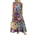 thumbnail image 1 of ZANZEA Robe Débardeur Sans Manches Imprimée Longue Robe Maxi, 1 of 8