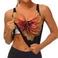 thumbnail image 4 of Fotbe Orange Dalia Pattern Womens' Sports Bra Longline Wirefree Padded with Medium Support Sports Moisture-Wicking Workou Vest,Tank Top-Small, 4 of 9