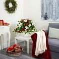 thumbnail image 4 of Nearly Natural 23in. Poinsettia and Variegated Holly Artificial Plant in Decorative Planter (Real Touch)-Color:White, 4 of 4