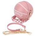 thumbnail image 2 of Basketball Shape Shoulder Bag PU Leather for Women Girls Multifunctional Use with Large Capacity Top Zipper Closure for Daily Items, 2 of 7