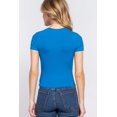 thumbnail image 3 of J. METHOD Women's Knit Crop Top - Short Sleeve V-Neck Ribbed Stretch Basic Cropped T Shirts, 3 of 4