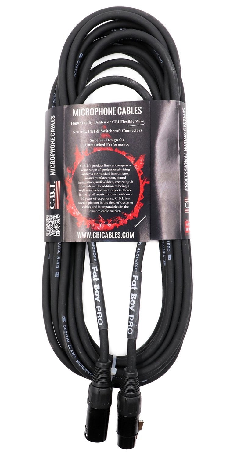 Fat Boy FB-ML2-25 Artist Series CBI USA Balanced 25Ft XLR Microphone Cable
