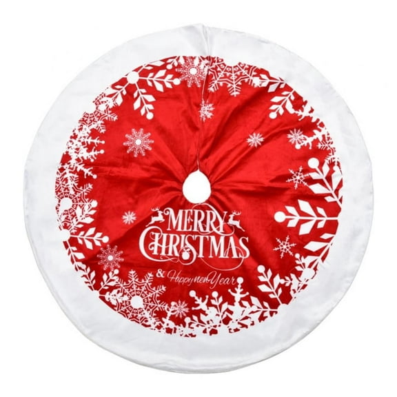 35" Christmas Tree Skirt, Red Tree Skirt Christmas Ornaments Traditional Christmas Tree Mat for Xmas Party Decoration