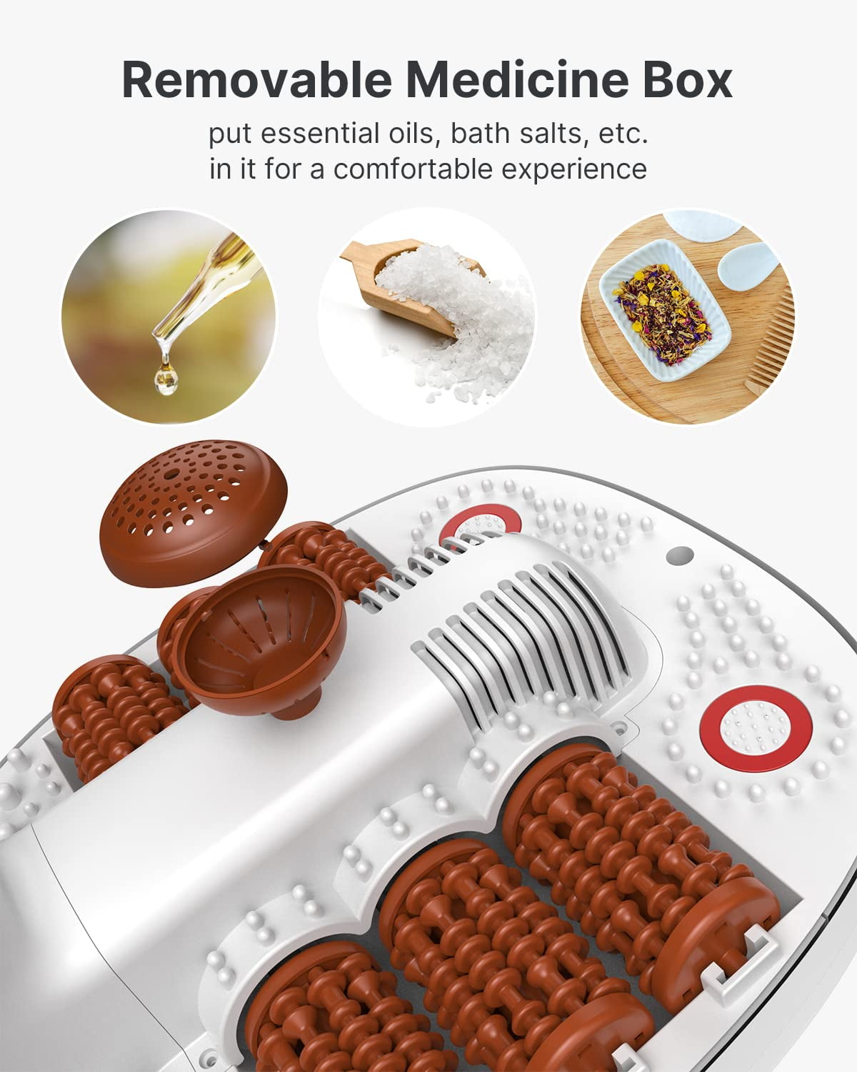 RENPHO Foot Spa Bath Massager with Heat Bubbles Shiatsu Massage & Jets Foot Soak Tub Relieve Foot Muscle Pain, Fathers Day Gifts for Dad Men