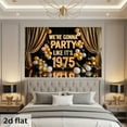 thumbnail image 3 of Happy 50th Birthday Backdrop We're Gonna Party Like It's 1975 Photography Background for Women Men Golden Black Retro Cheer to 50 Years Birthday Party Decorations Banner Supplies Photo Booth Props, 3 of 3