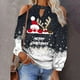 thumbnail image 2 of Mujeres otoño Navidad impreso linterna Sexy manga larga sin tirantes pulóver fuera del hombro blusa camiseta Tops Fridja  FKASFK6078, 2 of 6