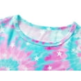 thumbnail image 3 of Big Girls Tie Dye Pajamas Tee & Shorts 2-Piece Clothes Set Cute Jammies Size 10, 3 of 7