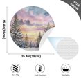 thumbnail image 5 of 15 Inch Round Grid Plate Mats Heat Non-Slip Resistant PVC Placemats for Kitchen Dining Table Decor Watercolor Winter Landscape 1PCS, 5 of 5