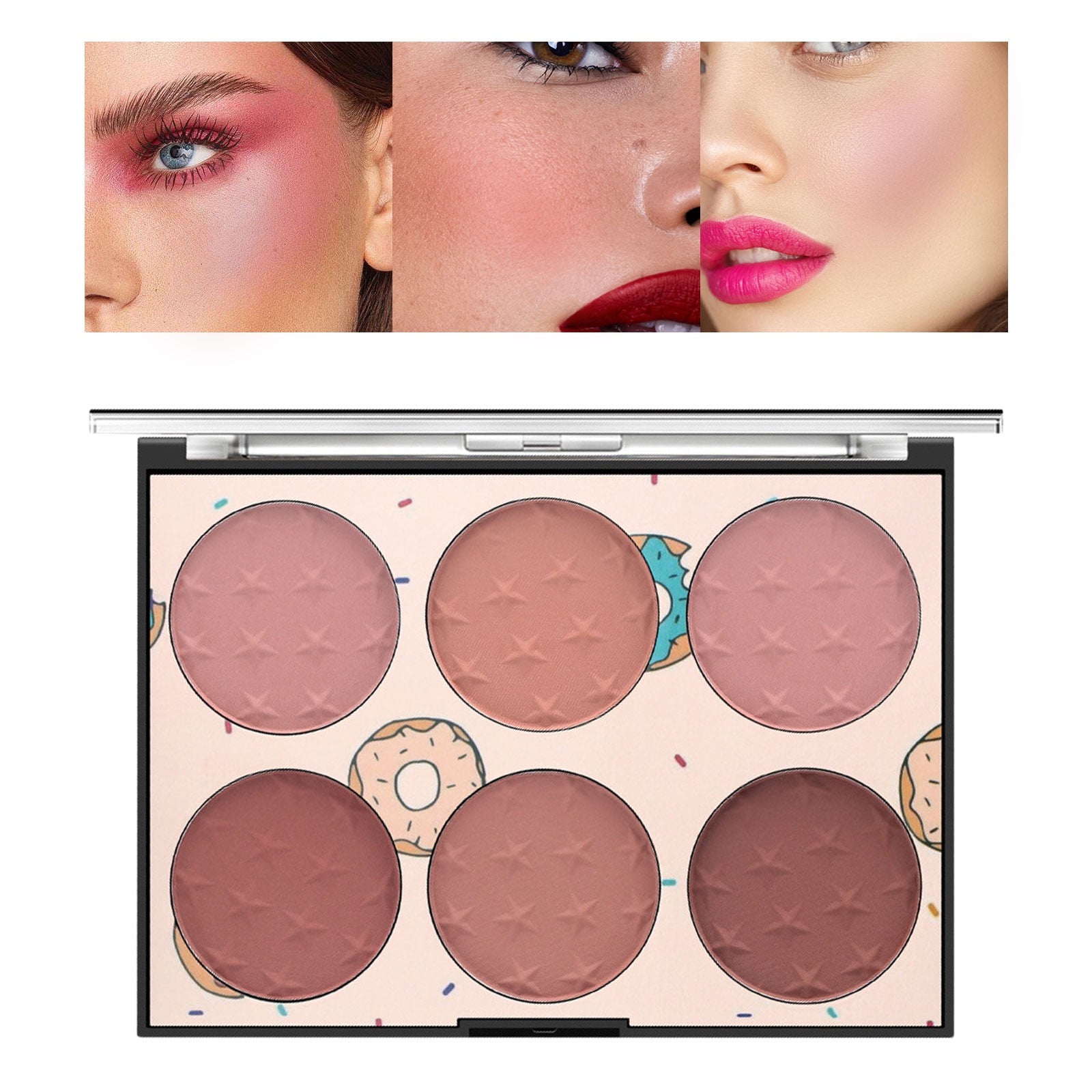 DUHGBNE 6 Colors Facial Blushes Light Blushes Powder Bright Shimmer