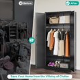 thumbnail image 7 of SISESOL Metal Wardrobe Cabinet with Hanging Rod,Black Armoire Wardrobe Closet,Metal Clothing Storage Cabinet with Adjustable Shelves and Doors,72" Cloth Storage Cabinets for Home,Living/Laundry Room, 7 of 7