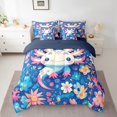 thumbnail image 2 of 7 Piece Cute Axolotl Bed in a Bag Full Size Animal Theme Bedding Sets Fantasy Blue Comforter Set with Sheets Blue Axolotl Pattern Bed Set Cartoon Ocean Animal Axolotl Sheets, 2 of 5