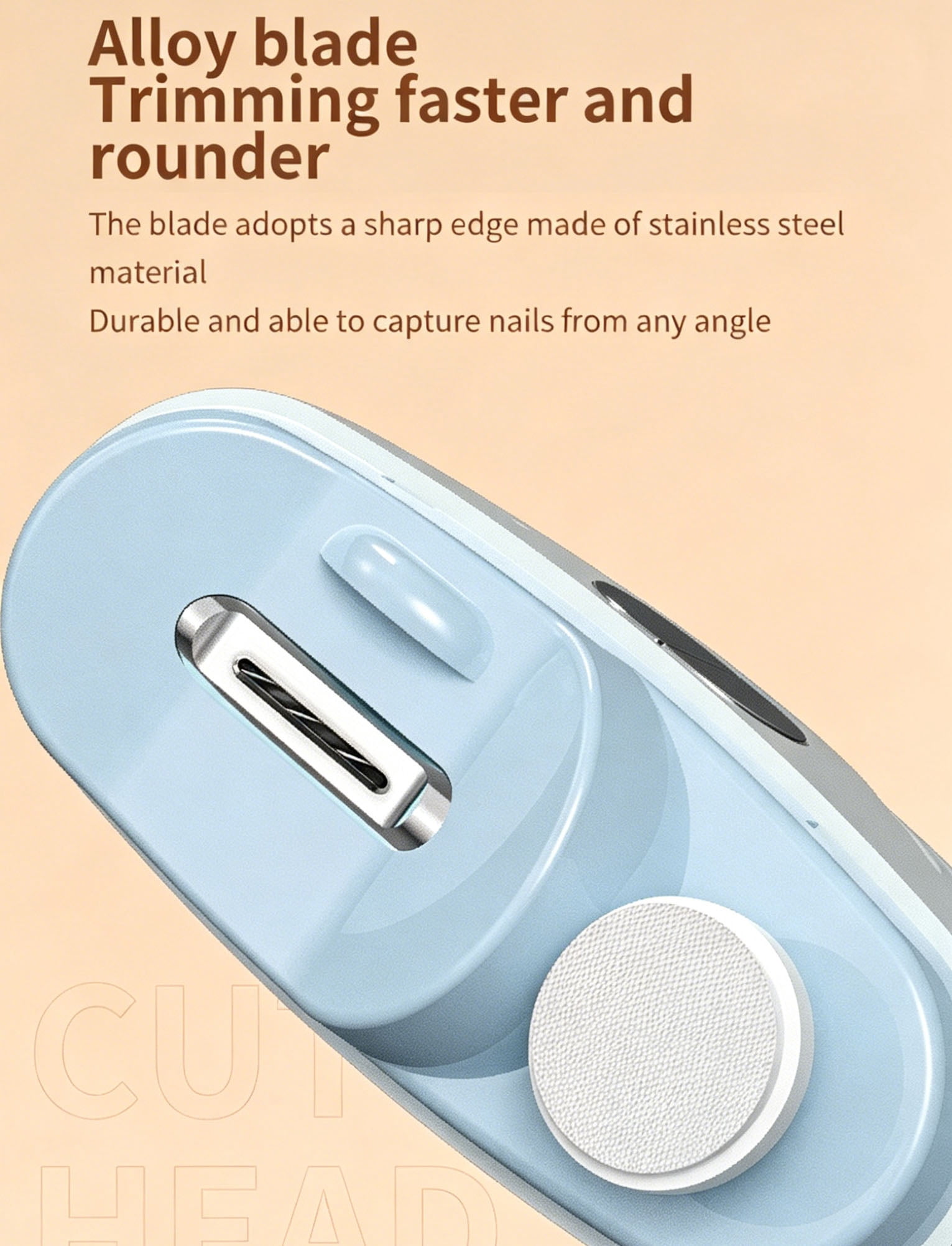 Electric Nail Clipper Set 3-Speed Adjustable with Polisher 360° Stainless Steel Blades Safe Trimming for Kids Adults Seniors Thick Toenails & Fingernails