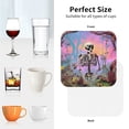 thumbnail image 6 of Lsque Sky Sunflower Skull Pattern 4" Drink Coasters Set of 4, PVC Leather Absorbent Coasters, Table Coaster Set Decorative Coffee Cup Coasters Housewarming Gift -Square, 6 of 6