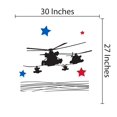 thumbnail image 3 of Helicopter - Multicolored Stars Helicopters Silhouette Sticker Vehicles Design Vinyl Adhesive Bedroom Wall Decal - Removable Home Living Room Wall Decoration 30" x 27", 3 of 3