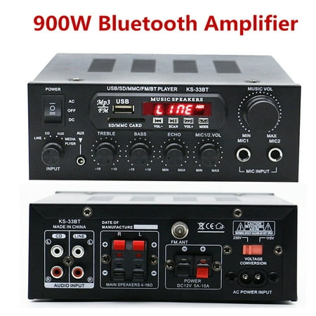 Kadell 900W/800W 110V EQ High Power b luetooth Home Theater Amplifier HIFI Stereo Receiver Karaoke W/ Wireless Streaming, MP3/USB/S D/AUX/AV/FM Radio For Phone PC TV MP3