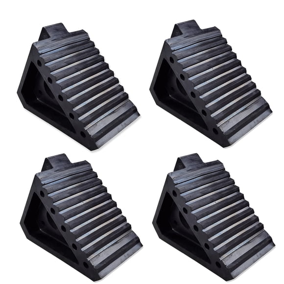 Calzos para ruedas HOXWELL de goma sólida y resistente, 4 paquetes, negros