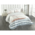 thumbnail image 3 of Ambesonne Saying Quilted Bedspread Set 3 Pcs, Sailing Theme Boat Waves, King Size, Cinnamon Pale Blue, 3 of 5