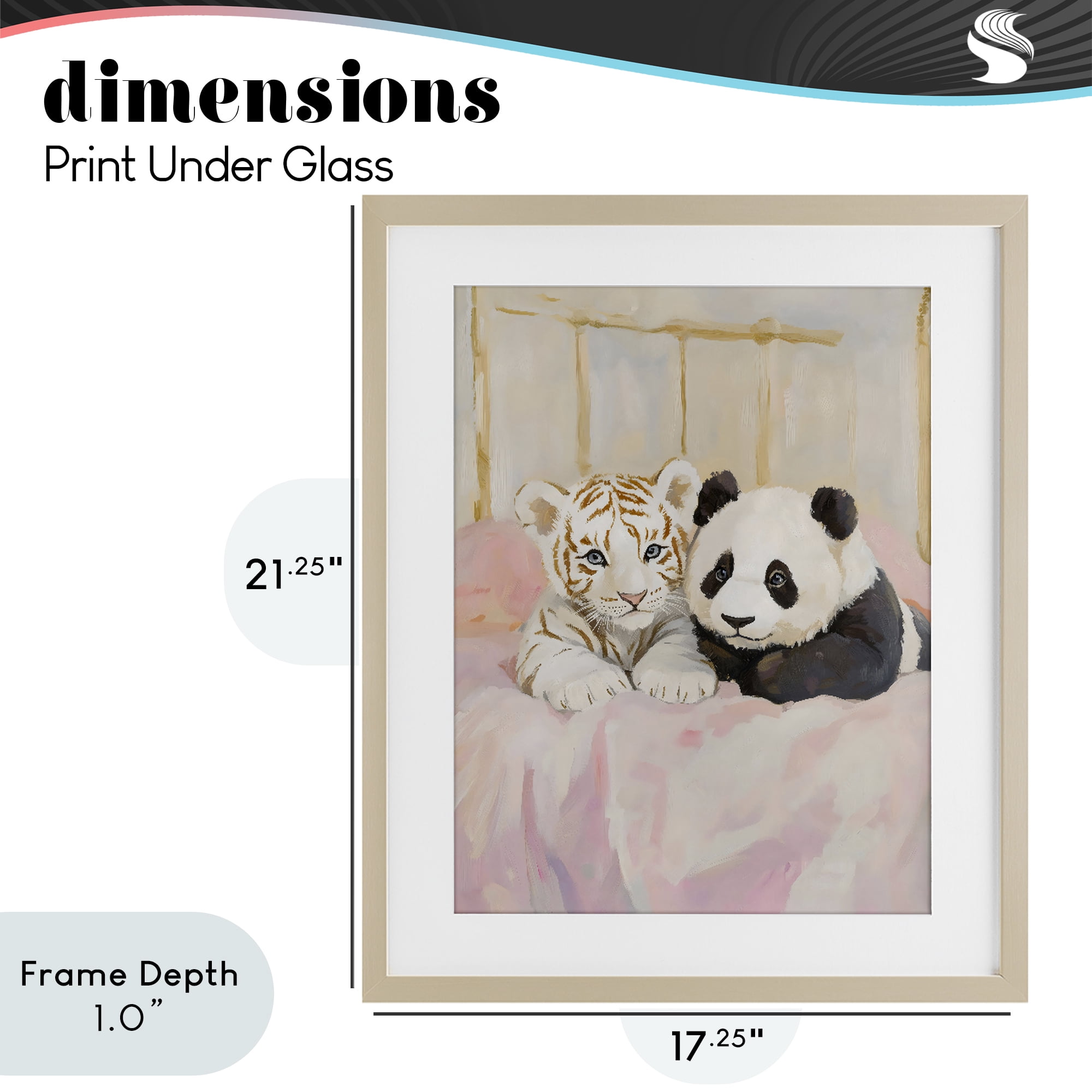 Stupell Industries Baby Panda & Tiger Cuddles Birch Framed Print Under Glass, design by The Prints Vibe