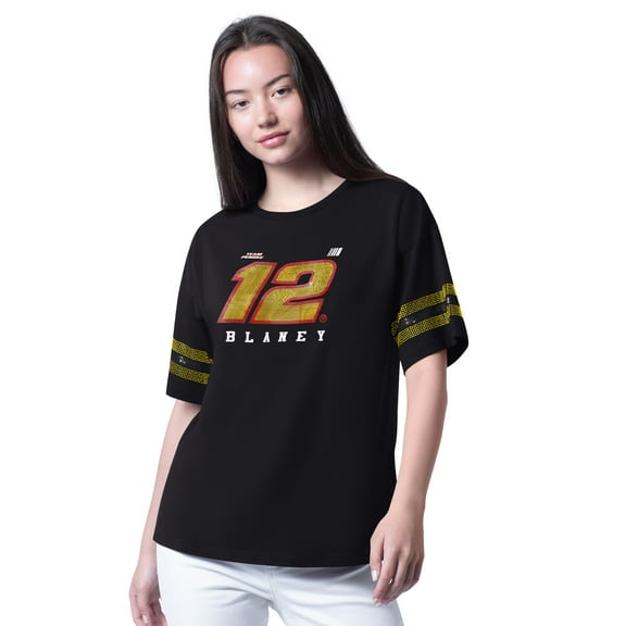 Women's G-III 4Her by Carl Banks  Black Ryan Blaney Fan Catch T-Shirt