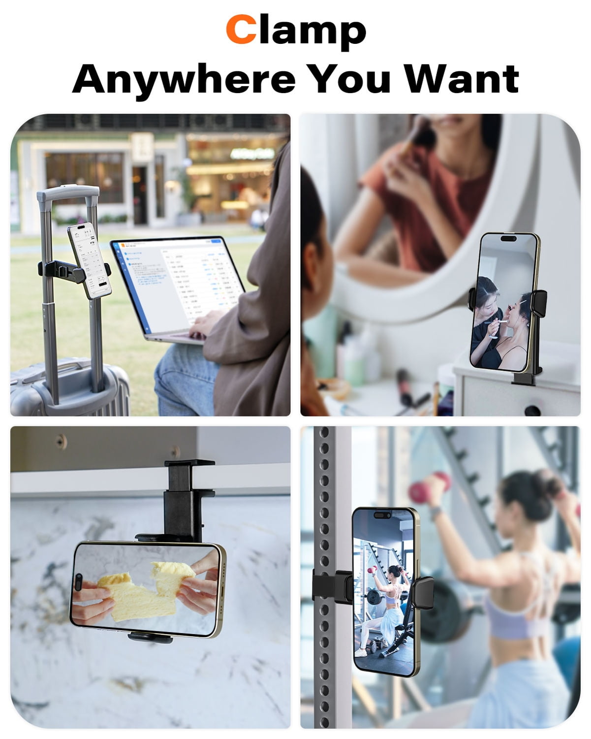 Travel Holder for Boost Mobile Celero 5G Plus (2024) - Phone Mount Desktop Stand Airplane 360 Degree Rotation Cradle Hands Free