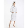 thumbnail image 4 of Peignoir pour Femmes en Coton Éponge Doux et Chaud Col Châle Robe de Maison Longueur Mollet avec Poches, 4 of 6
