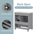 thumbnail image 6 of 30" Bathroom Vanity with Sink Combo, Modern Bathroom Storage Cabinet with 3 Drawers and 1 Soft Closing Door, Freestanding Solid Wood Bathroom Vanities, Grey, 6 of 10