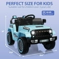 thumbnail image 5 of Lumiparty 12V Kids Ride On Truck Car, Battery Powered Electric Vehicles with Remote Control, Spring Suspensions, 3 Speeds, LED Lights, Music, MP3, Ride On Toy Car for Children Boys Girls, Blue, 5 of 6