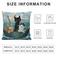 thumbnail image 5 of Funny Cats Throw Pillow Cover The Two Brave Cats are Drifting in The Steel Linen Decorative Pillow Case Home Sofa Decor Pillow Cover, 5 of 5