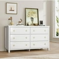 thumbnail image 1 of Commode Moderne à 3/6 Tiroirs, Commode en Bois avec Rangement, Table d'Appoint Latérale avec Poignées Dorées, Armoire de Rangement d'Accent pour Salon, Entrée, 1 of 9
