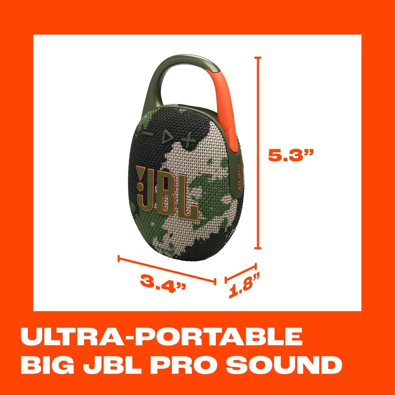 Open Box JBL Clip 5 - Ultra-portable waterproof speaker - Squad