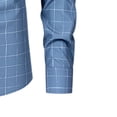 thumbnail image 4 of XuJwPNcy Men Long Sleeve Shirt Fashion Striped Collar Dress Tops Button down Work Casual Shirts(Blue,X-Small), 4 of 4