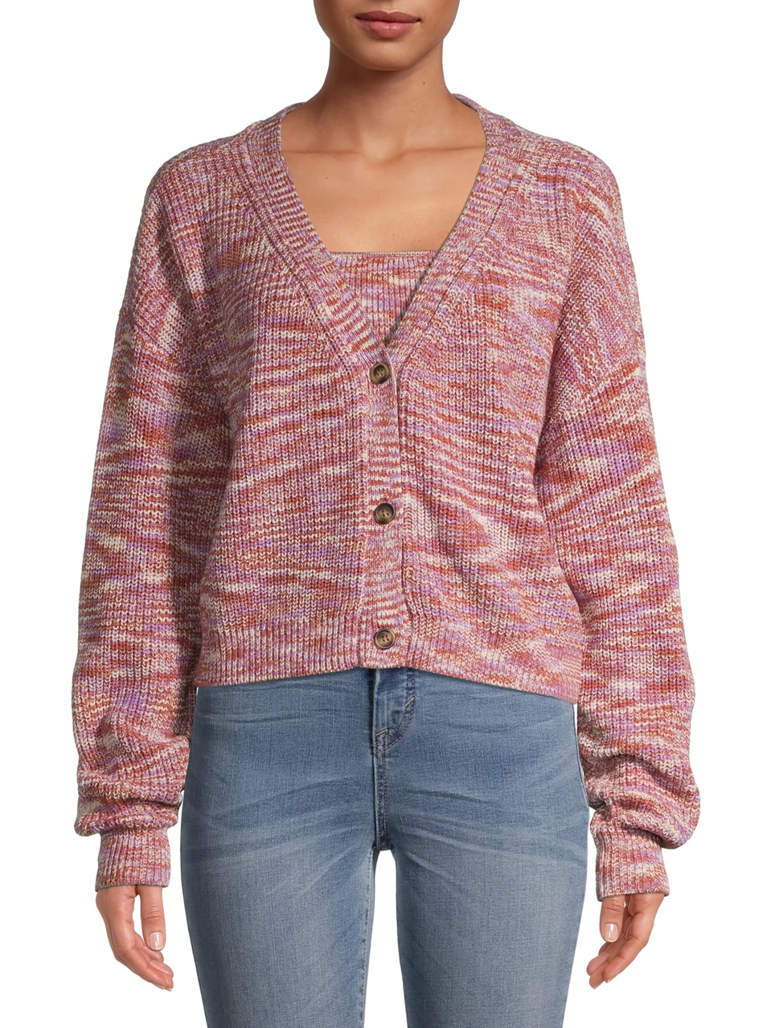 Kendall + Kylie Junior' Slouchy Cropped Cardigan - Walmart.com