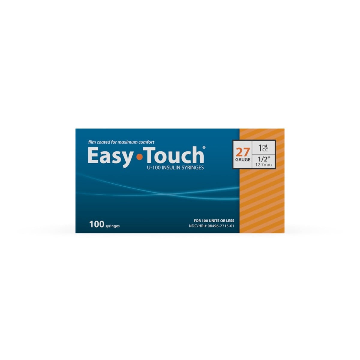 EASY TOUCH SYR, 27G 1C 1/2-Inch, Box of 100, 827155