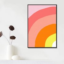 IDEA4WALL Framed Canvas Prints Wall Art Pink, Orange & Yellow Spiral Gradient for Living Room, Bedroom, Office Ready to Hang - 16x24 inches