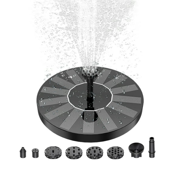 CACAGOO 1.4W Solar Fountain Pump with 6 Nozzles Free Standing Water Pump Floating Fountain