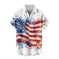 thumbnail image 5 of Elvqul Patriotic Shirts for Men Independence Day Stylish Red Short Sleeve 4th of July Travel T-Shirts Lapel Big and Tall Mens Shirts Button up, 5 of 6