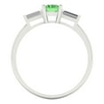 thumbnail image 4 of Clara Pucci 14K White Gold 0.8ct Green Three-Stone Ring for Women, 4 of 8