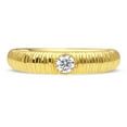 thumbnail image 2 of BERRICLE Yellow Gold Flashed Sterling Silver Solitaire Engagement Promise Rings for Her, Milgrain Bezel Set Round Cut Cubic Zirconia CZ Ring Size 8, 2 of 9