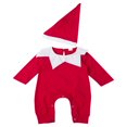 thumbnail image 1 of Bébé à Manches Longues Poupée Col Romper + Chapeau de Noël Claus Ensemble Habillé Combinaison 2pcs, 1 of 6