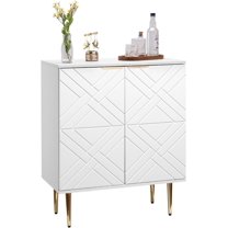 NEILA Stylish Storage Cabinet with 2 Doors – Modern White Accent Buffet Cabinet for Kitchen, Dining Room, Living Room & Hallway, Featuring Height-Adjustable Shelves and Elegant Design