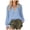 Blue, variant on Women's Long Sleeve Ruffled V Neck Tops Pullover Boho Flowy Shirts, Trendy Lightweight Solid Color Loose Fit Blouse, Work Office Pullover Tees Casual Beach Vacation Style (White, M)